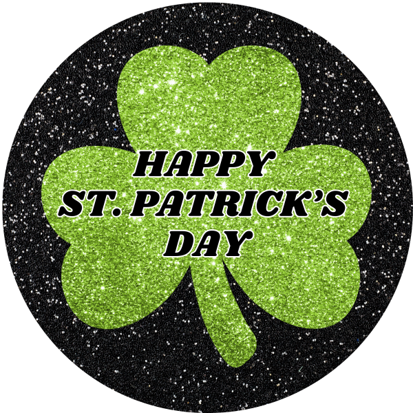 Happy St. Patrick s Day Glitter Shamrock Metal Sign - Made in USA Hot on Sale