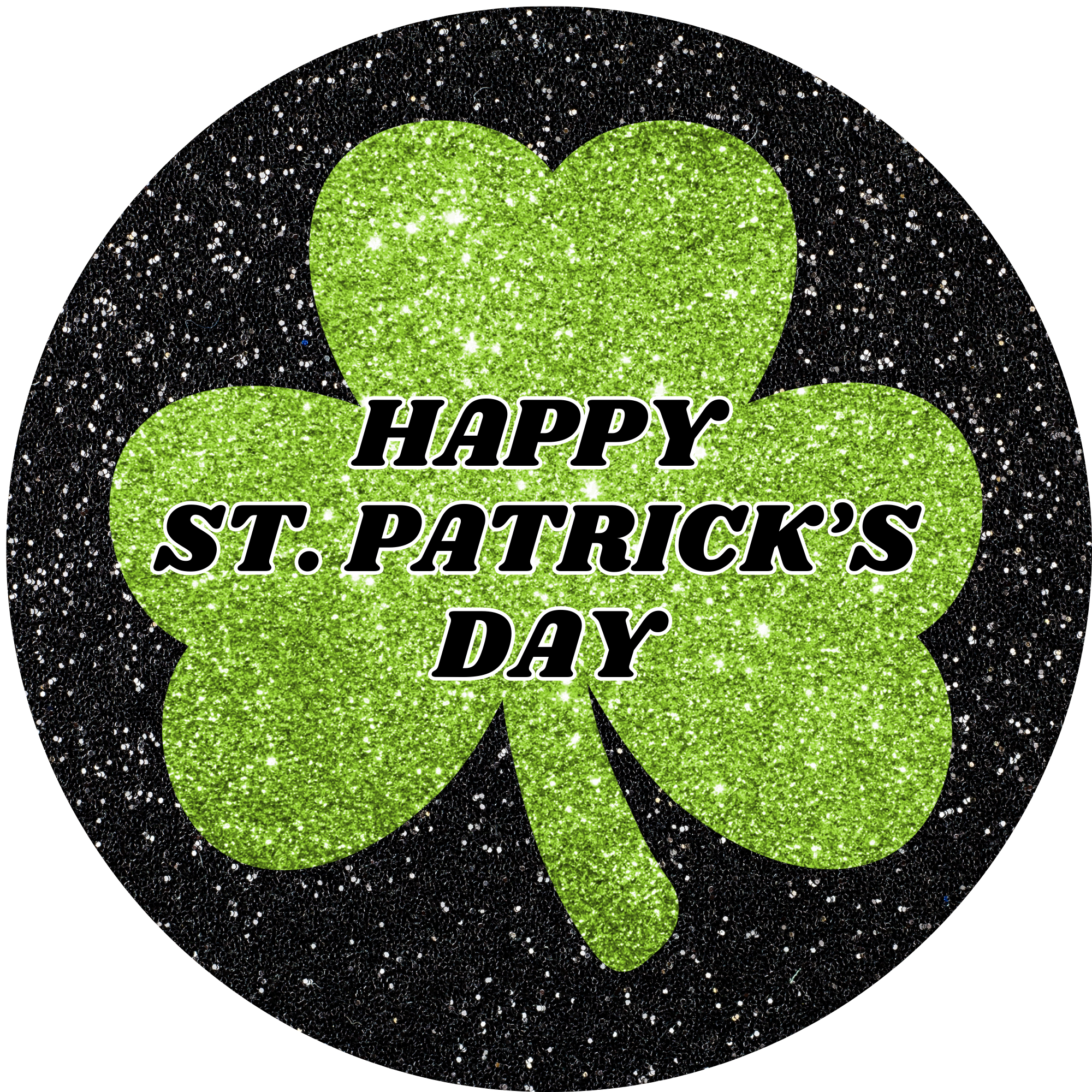 Happy St. Patrick s Day Glitter Shamrock Metal Sign – Made in USA Hot on Sale