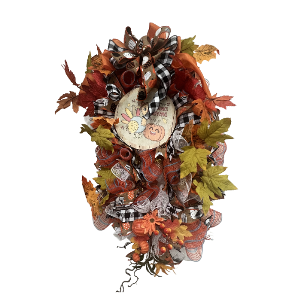 Fall Harvest Pumpkin Wreath - Made By Designer Leah For Cheap