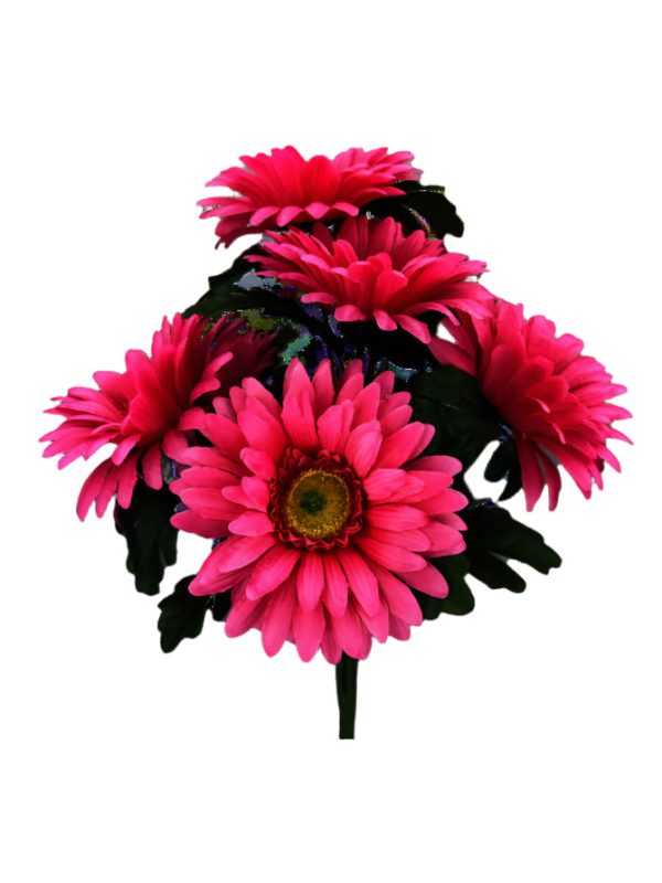 20 Inch Satin Gerber Daisy Bush x 7 - Pink Online now