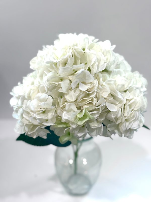 18 Inch Hydrangea Artificial Silk Flower X 5 Stems - White Online Sale - Image 2