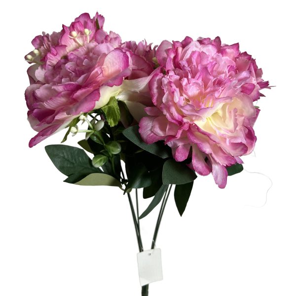 18 Inch Peony Artificial Flower Bush X 5 Online