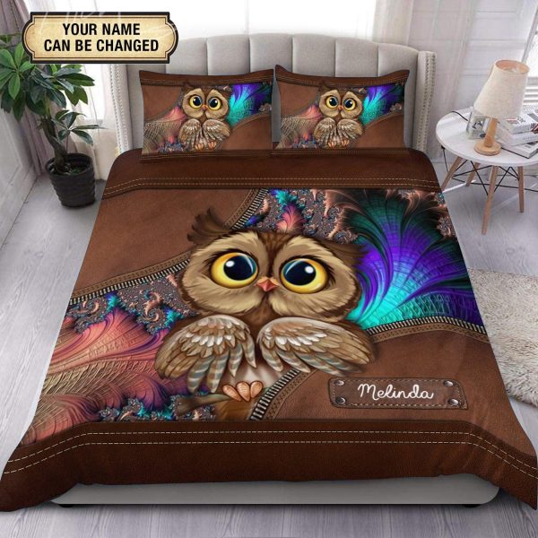 Personalized Owl Bedding Set, Personalized Gift for Owl Lovers - BD280PS06 For Discount