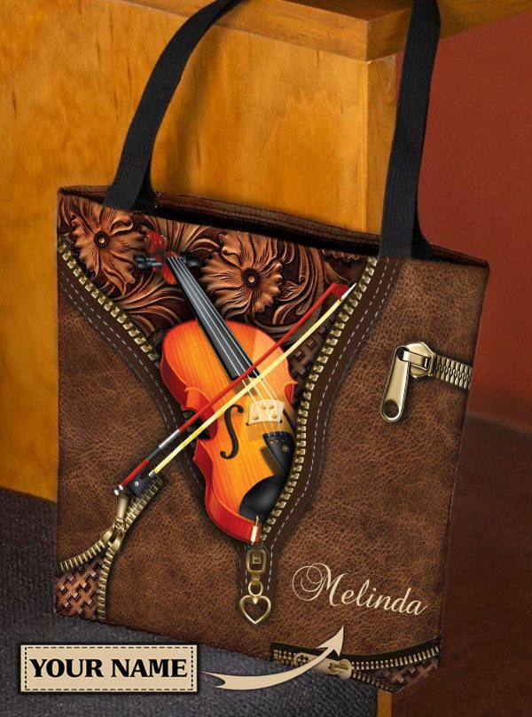 Personalized Violin All Over Tote Bag, Personalized Gift for Music Lovers, Violin Lovers - TO382PS Online now
