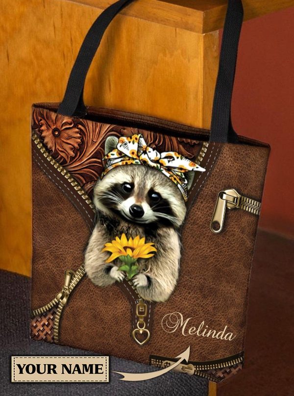 Personalized Raccoon All Over Tote Bag - TO377PS For Sale